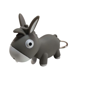 卡通小驴子LED发光发声钥匙扣创意礼品汽车挂件迷你电筒小毛驴