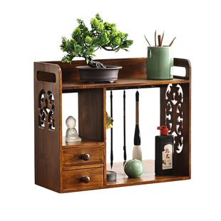 异丽中式实木挂架古风文房四宝书法置物架收纳笔架毛笔架砚台笔挂