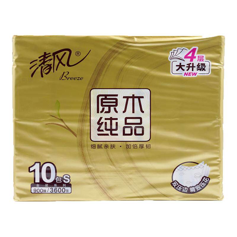 清风原木纯品金装纸巾3层60包