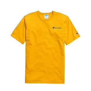 【正品清仓特价】champion美版胸前小刺绣草写棉质冠军圆领短袖T