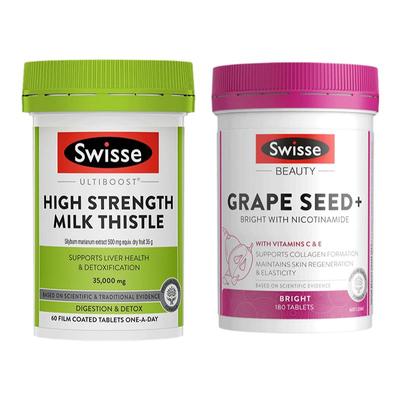 swisse护肝片葡萄籽女性淡斑美白