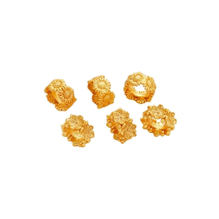 18K哑金保色小雏菊花朵大孔跑环跑圈隔珠diy手链项链串珠饰品配件