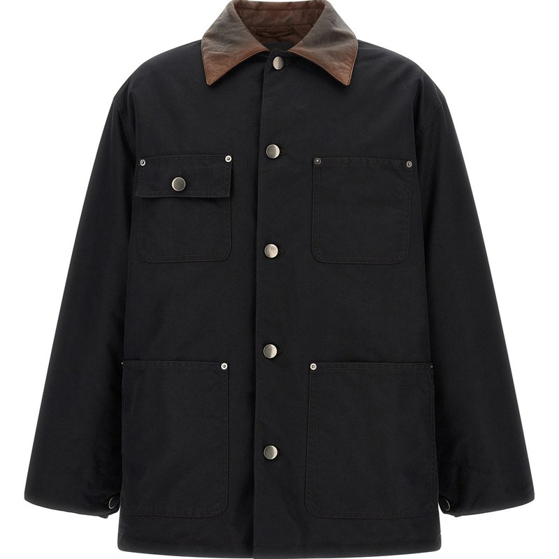 PRADA 普拉达男士黑色帆布羽绒服外套 26秋冬新款 意大利代购正品