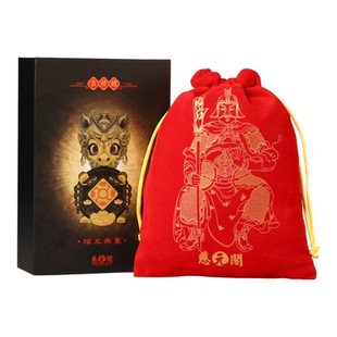 慈元阁2026丙午年文哲大将军生肖定制年岁锦囊朱砂属鼠牛兔马摆件