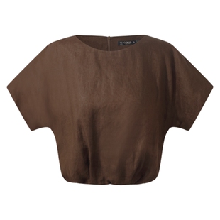 歌莉娅亚麻短袖上衣女夏2025新款流行穿搭设计感小众T恤1E8L3B500