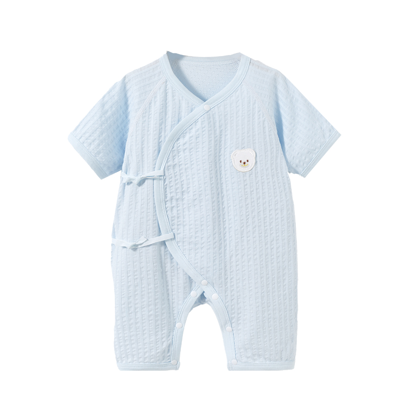 新生儿衣服a类纯棉睡衣婴儿夏季连体衣薄款宝宝和尚服短袖空调服