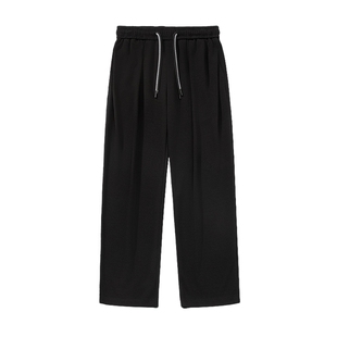 男士弯刀裤阔腿裤男款宽松卫裤男秋季2026年新款糯米裤垂坠感软糯