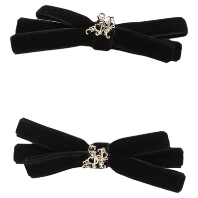 SNIDEL HOME2025秋冬新品气质丝绒蝴蝶结发夹鸭嘴夹SHGG255244