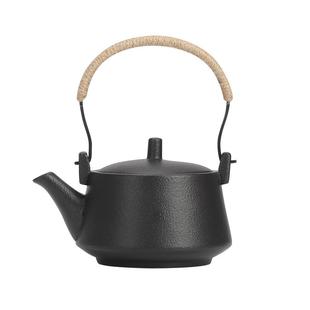 黑陶茶具提梁茶壶日式简约家用过滤手提单壶陶瓷功夫茶具泡茶壶