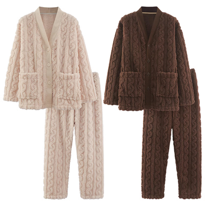 俞兆林休闲珊瑚绒冬天情侣睡衣