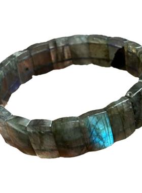 天然灰月光手牌高强蓝光手串手链款面简约手镯小众高档宝石男女款