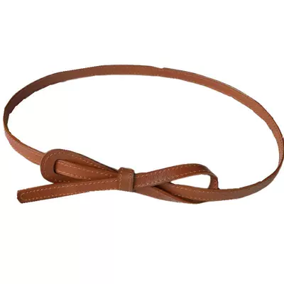 百搭蝴蝶结细腰带女真皮打结皮带