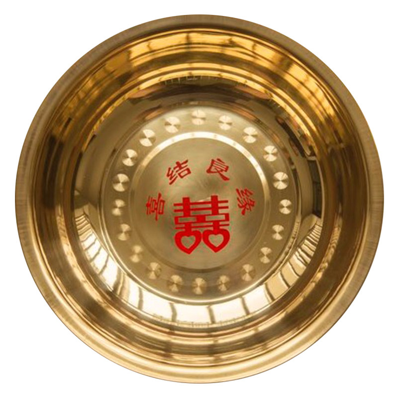 镀铜洗脸盆新娘嫁妆喜庆洗脸盆