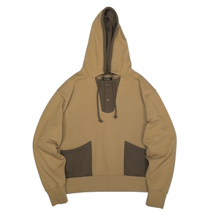 Secondorder SS23 Hooded Sweat 复古双色拼接 美式套头卫衣 帽衫