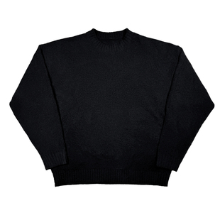 ComicTree C.t 25冬季纯黑色毛绒圆领冬季内搭上衣高级感毛衣男