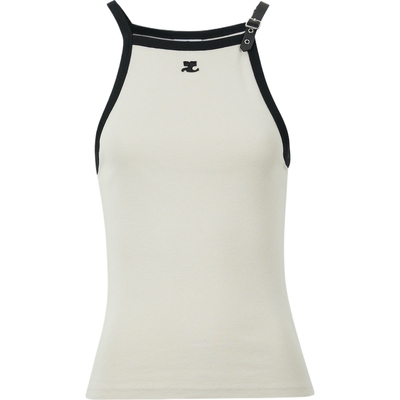 COURREGES 春季女贴花棉质吊带背心