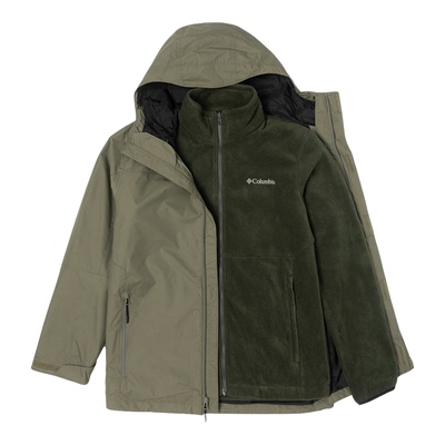 哥伦比亚三合一冲锋衣外套男官方旗舰冬季户外防风保暖摇粒绒夹克