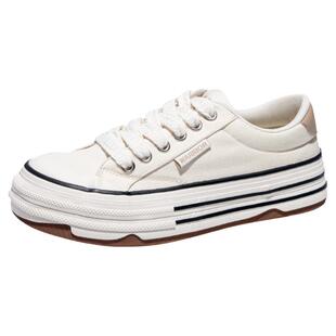 回力女鞋帆布鞋女秋季时尚2025新款爆款厚底小白鞋女款增高板鞋子