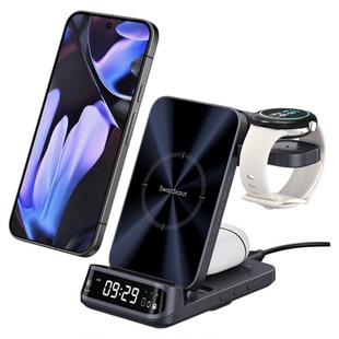 SwanScout708G2 Wireless Charging Station 3-in-1 for Pixel Phones, Pixel Watch 3/2, Pixel Buds