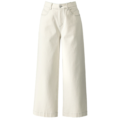 春四季加绒牛仔裤女窄版阔腿裤