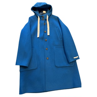 AP姐姐 街头潮搭秋冬纯色抽绳长款大衣