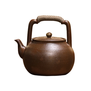 家用纯手工原矿老岩泥提梁烧水壶明火电陶炉大容量煮茶器养生陶壶