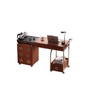 木小咖 可移动伸缩茶水柜带烧水沙发边几家用实木多功能茶台桌