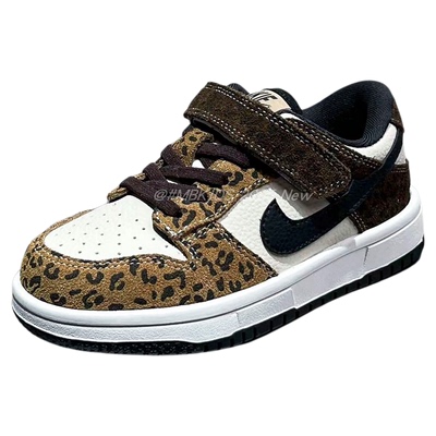 儿童豹纹板鞋2025冬款软底真皮男童运动鞋加绒