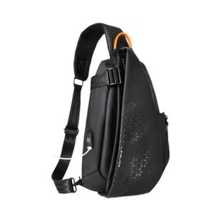 机能斜挎包男士2024新款时尚大容量单肩包摩托车机车背包潮牌胸包