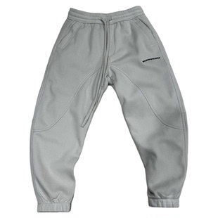 立体剪裁加绒休闲裤男冬季时尚痞帅束脚裤宽松百搭刺绣运动长裤子