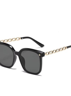 韩版方形平面墨镜女高级感ins复古黑色防晒遮阳太阳镜潮防紫外线