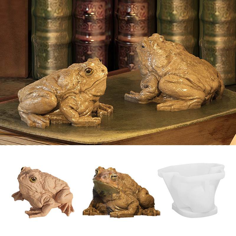 花柬手工DIY蟾蜍模具批发捏玩具青蛙解压捏癞蛤蟆金仿真蟾模具