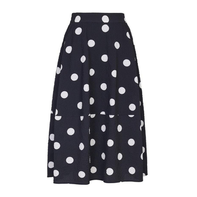 婉甸2025夏季新品黑白大波点长裙通勤半身裙1242K20RS3