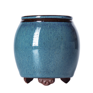 不二学古茶具 蓝雪建水/海鼠建水/荷茎绿建水 紫砂胎炉钧釉小渣斗