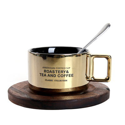 意式浓缩咖啡杯工业风精致金色