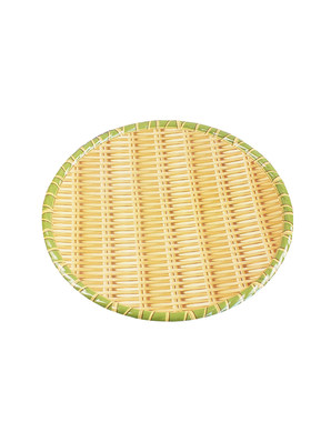 仿竹编农家乐菜盘烧烤塑料点心盘