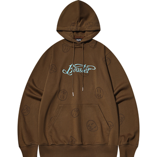 BEASTER小鬼脸满印卫衣男款连帽美式休闲潮流秋季新款套头上衣