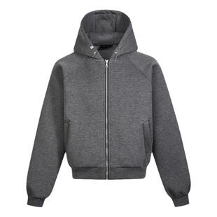 BTSG美式复古boxy重磅解构太空棉拉链开衫外套Cleanfit连帽卫衣潮