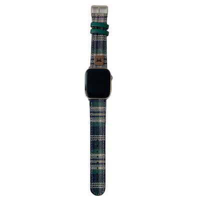 适用iwatch11表带苹果S9手表applewatch8英伦毛呢拼色格子S7女S6新款S5腕带4透气SE布质小众S11创意ultra23男