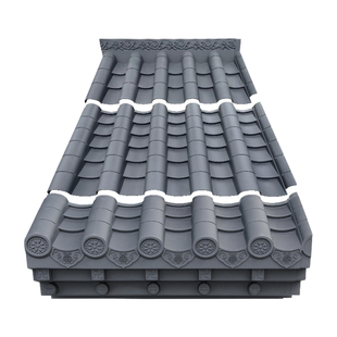 加厚带封底拼接树脂大波瓦新中式徽派仿古别墅屋顶凉亭塑料琉璃瓦