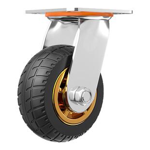 万向轮轮子橡胶静音滑轮4/6寸平板车手推车轮子拉车拖车重型脚轮