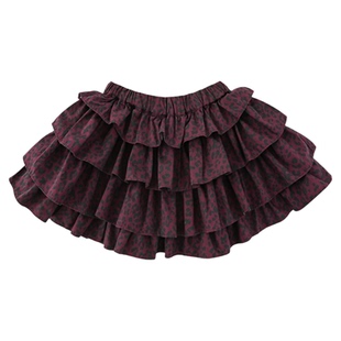 幼悠女童2026春季新款豹纹千禧蛋糕裙纯棉透气宽松小女孩可爱短裙