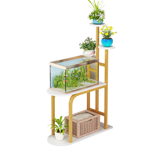 多层多功能沙发边几室内家用客厅落地铁艺花架鱼缸装饰花盆置物架