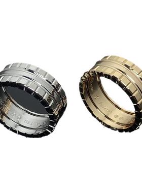 冰块戒指V金轻奢潮酷情侣戒指