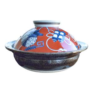 日本原装手绘有田烧砂锅带蒸屉