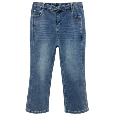 春装显瘦大码微喇叭牛仔九分裤