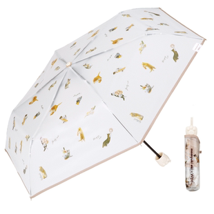 wpc透明雨伞女生高颜值萌宠伞手动三折超轻小巧便携超轻儿童伞