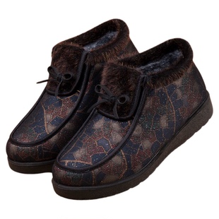 冬季老太太鞋奶奶棉鞋女加绒老北京布鞋防滑软底老年人妈妈居家鞋