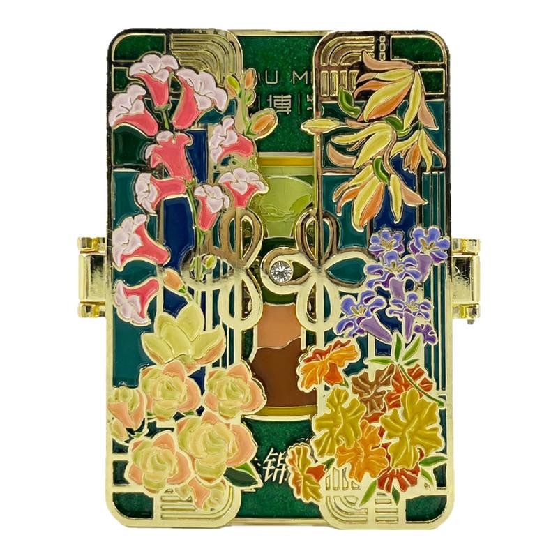 成都博物馆文创花与器冰箱贴四川旅游纪念品伴手礼金属装饰品礼物