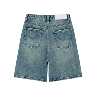 【现货】西草儿6020牛仔短裤女夏新款高腰薄款中裤宽松直筒五分裤